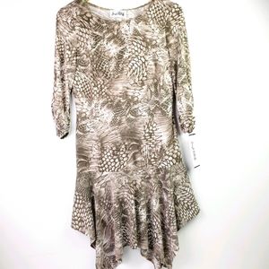 Joseph Ribkoff Snake Print Handkerchief Dress Sz 8